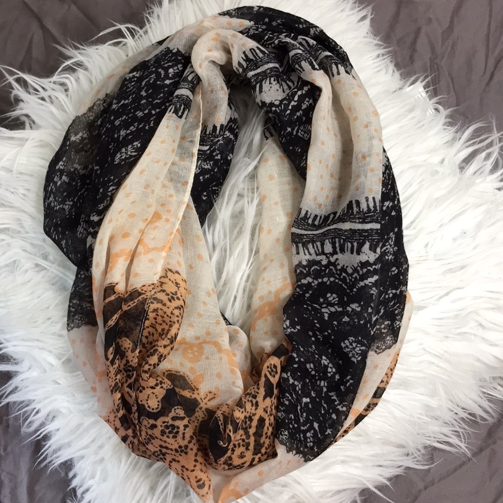 Nude and Black Infinity Scarf